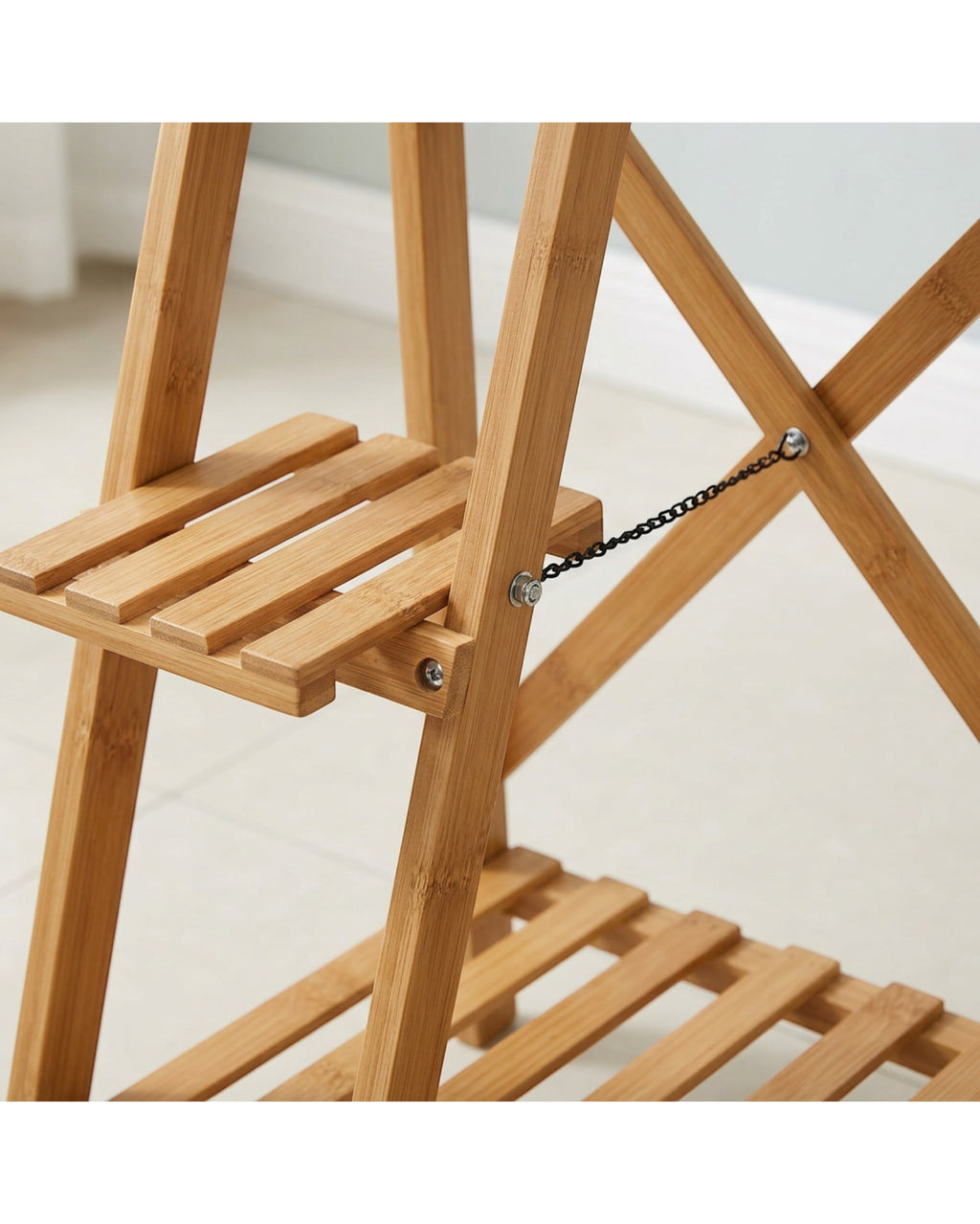 Ldkwb Five Tier Bamboo A-Frame Plant Stand Natural - Detail view