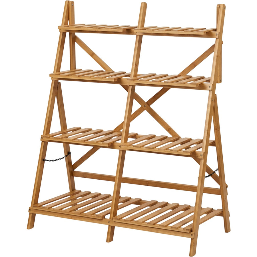 Ldkwb Five Tier Bamboo A-Frame Plant Stand Natural