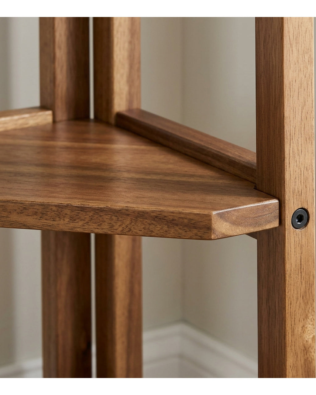 Ldkwb Four Tier Acacia Corner Ladder Plant Stand Walnut - Detail view