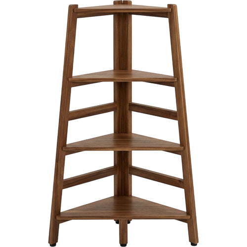 Ldkwb Four Tier Acacia Corner Ladder Plant Stand Walnut - Product view